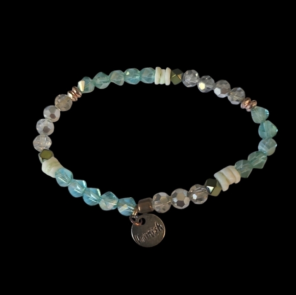 Erimish - Jackie Stretch Bracelet with AB and Glass Beads - Picture 3 of 3